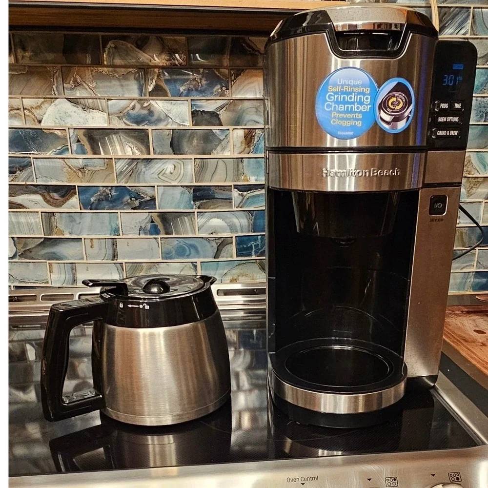 Hamilton Beach Grind and Brew Coffee Maker 45501 Stainless Thermal Carafe 10 Cup